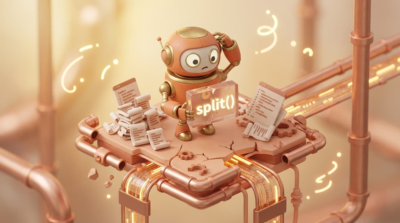 "그냥 `split()`으로 쪼개시나요? 당신의 RAG 파이프라인은 이미 망가졌습니다."