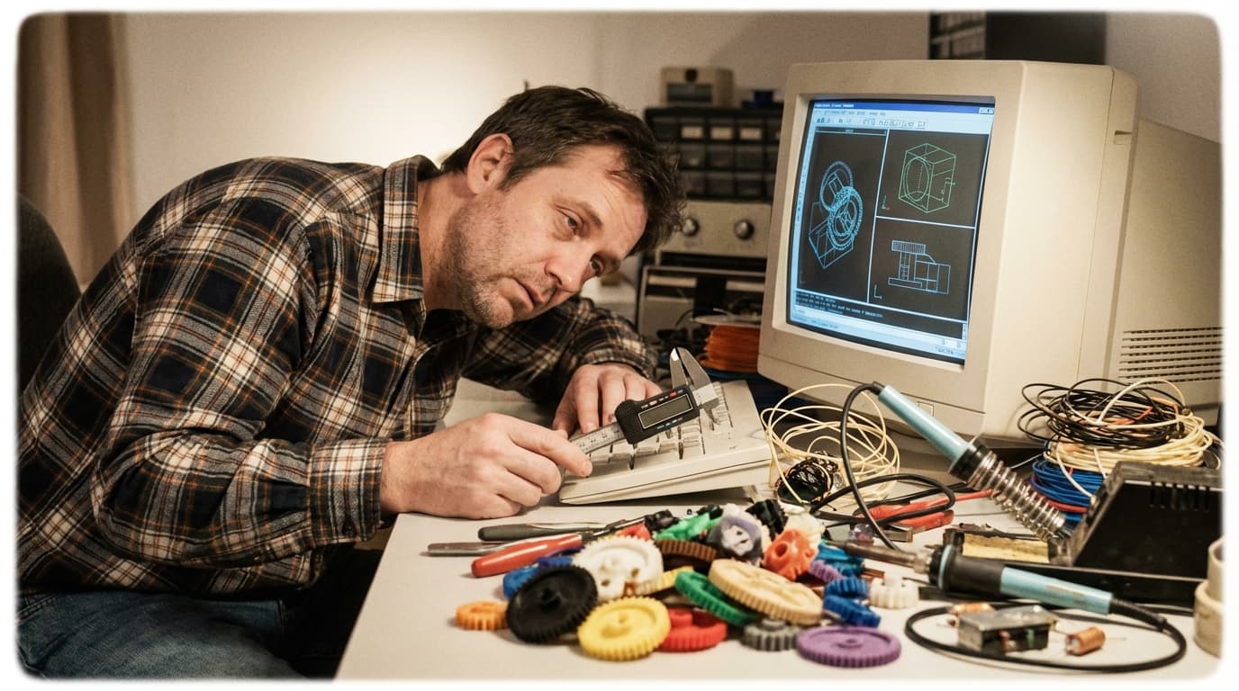 눈대중으로 기어 그리다 3D 프린터 필라멘트 한 통 다 버리고 정착한 설계 도구